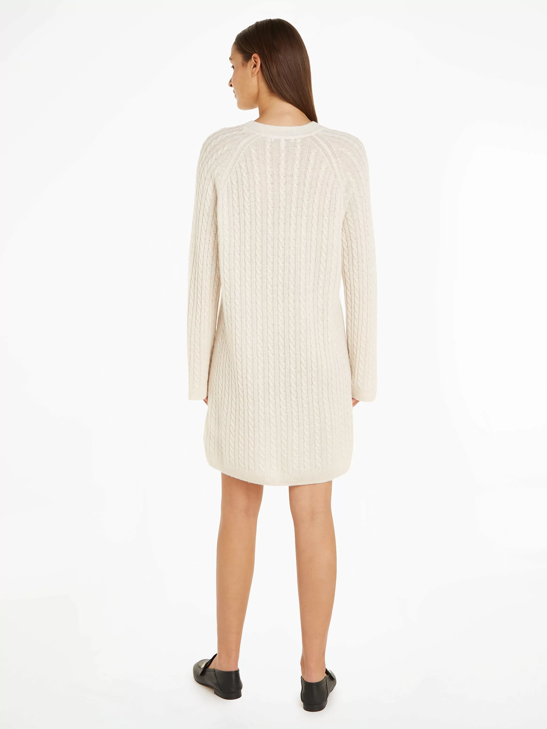 Tommy Hilfiger Strickkleid "SOFT WOOL AO CABLE C-NK DRESS", aus weichem Zop günstig online kaufen