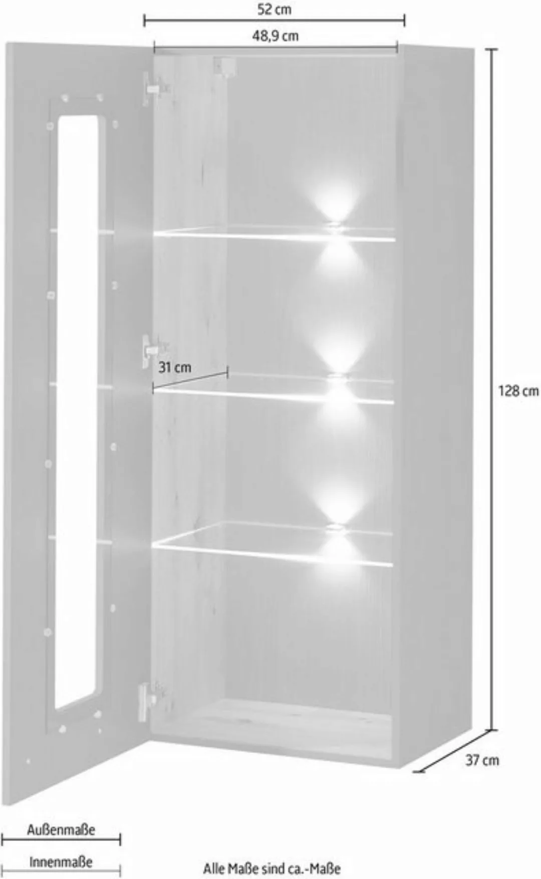 Innostyle Hängevitrine "Loft Two", mit Soft-Close-Funktion günstig online kaufen