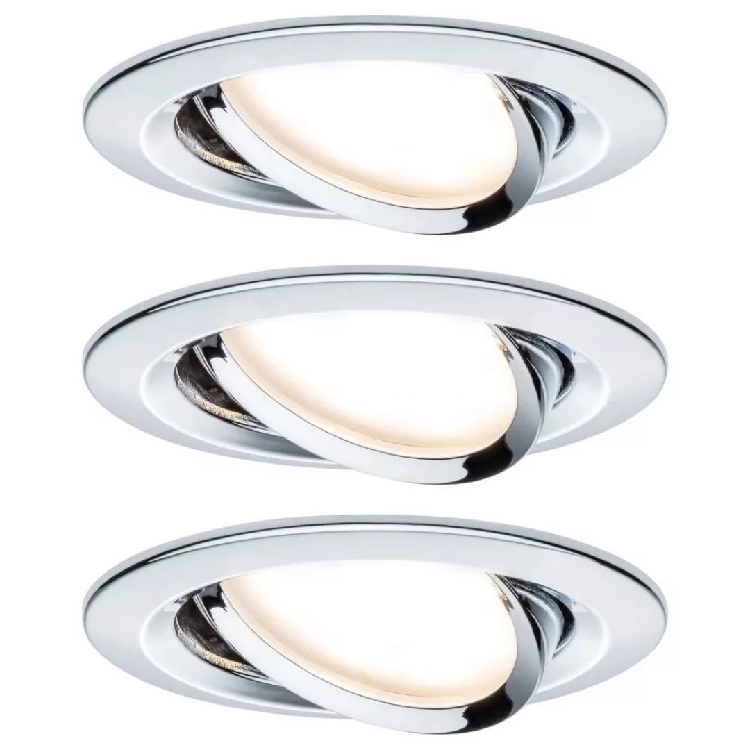 Premium LED Einbauspot Slim Coin, schwenkbar, dimmbar, chrom, 3er Set günstig online kaufen