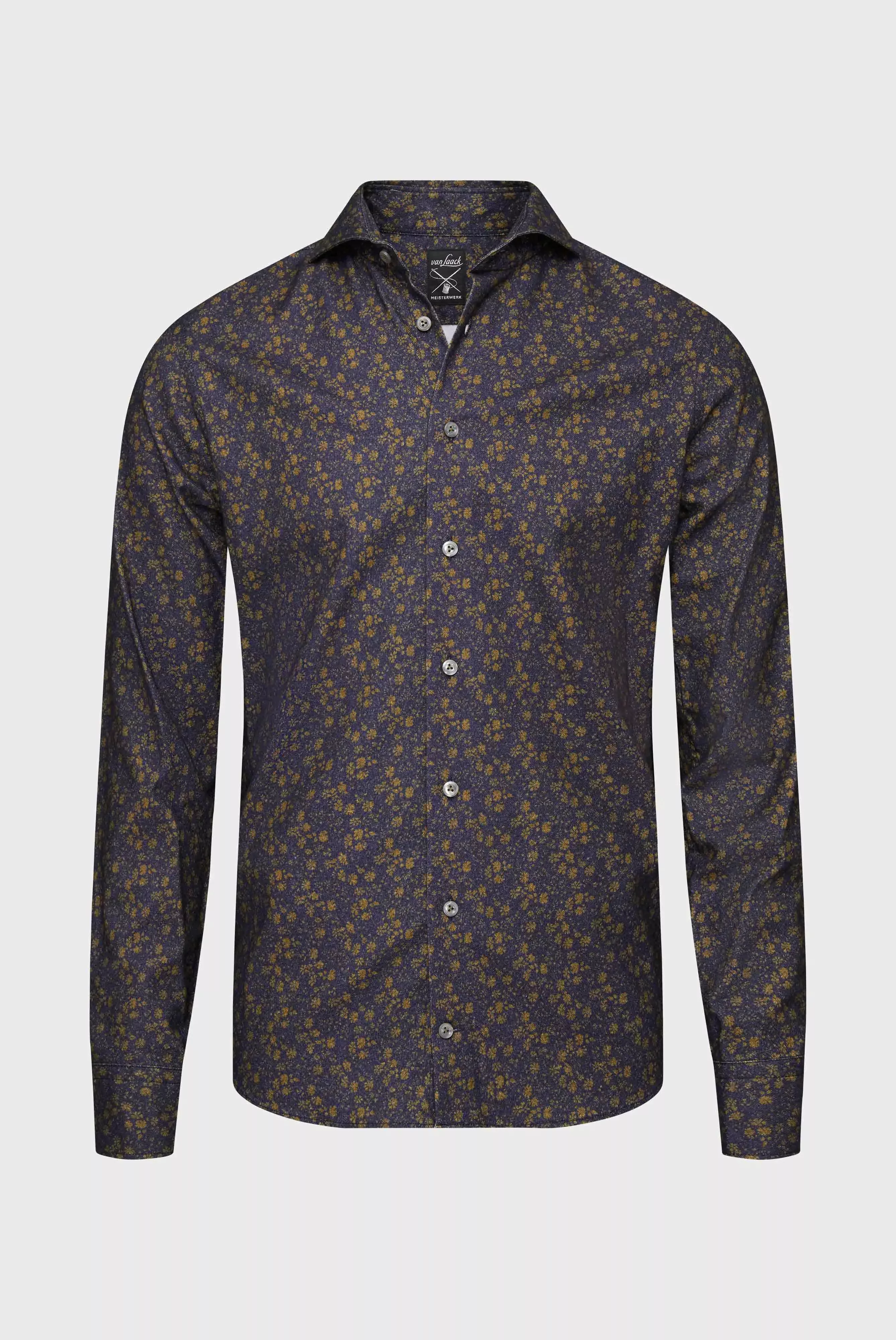 Flanellhemd mit Blumendruck Tailor Fit günstig online kaufen
