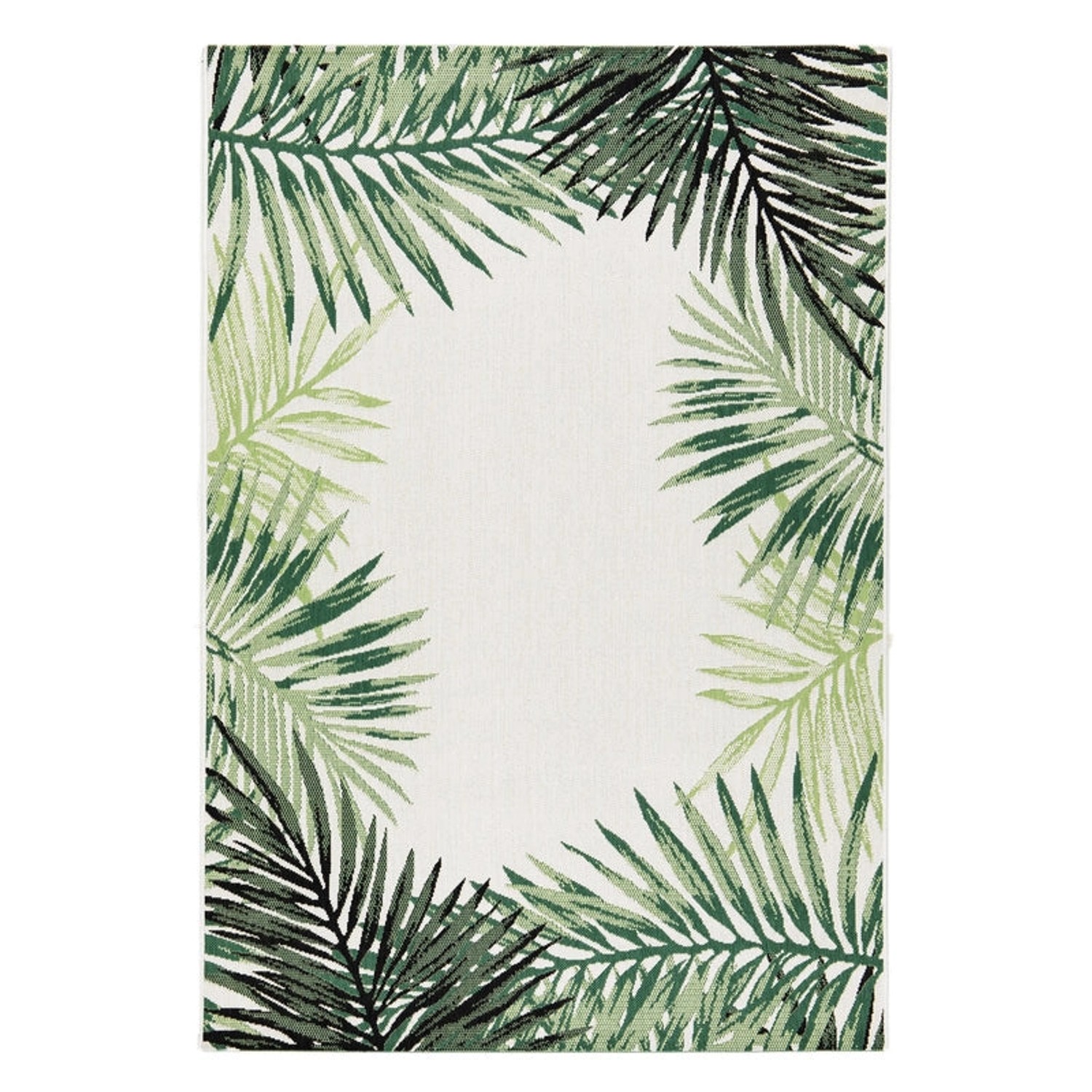 KARAT Outdoorteppich Palm Cycas Wetterfest Grünes Palmendesign 80 x 150 cm günstig online kaufen