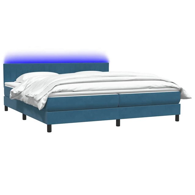 vidaXL Bett Boxspringbett mit Matratze Dunkelblau 200x210 cm Samt günstig online kaufen