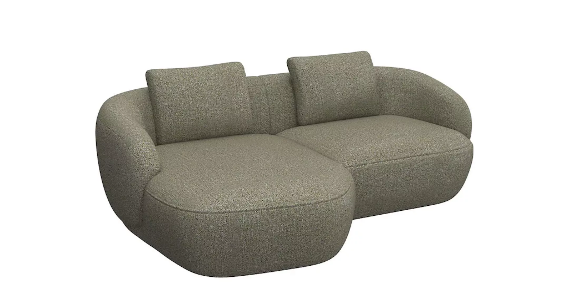 FLEXLUX Wohnlandschaft "Torino, rund, L-Form, Sofa-Ecke mit Recamiere, Long günstig online kaufen