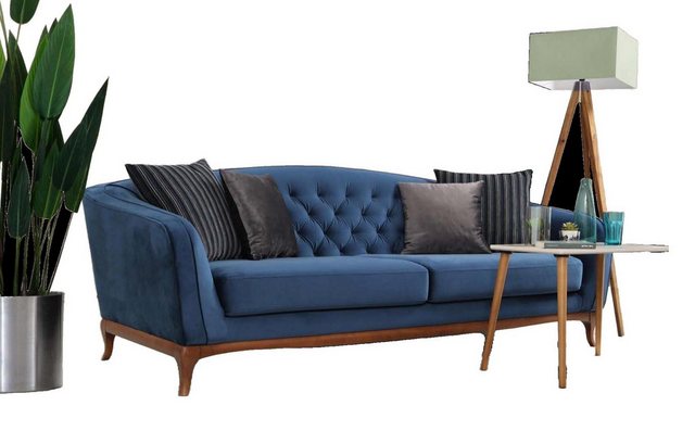 JVmoebel Sofa Blaues Chesterfield Sofa Dreisitzer Luxus moderne Möbel Neu, günstig online kaufen