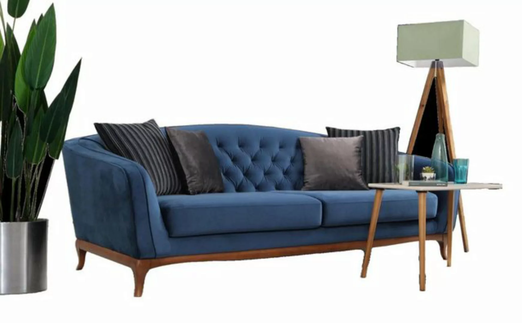 JVmoebel Sofa Blaues Chesterfield Sofa Dreisitzer Luxus moderne Möbel Neu, günstig online kaufen