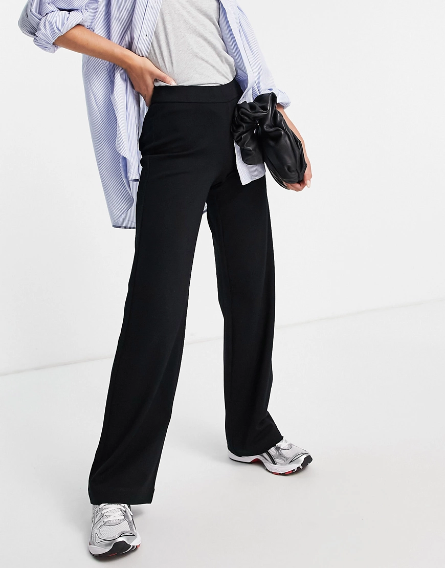 Vero Moda – Jersey-Hose in Schwarz mit geradem Bein günstig online kaufen