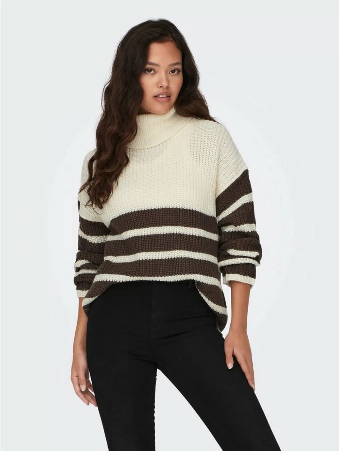 JACQUELINE de YONG Strickpullover Strickpullover Gestreift Rollkragen JDYJU günstig online kaufen