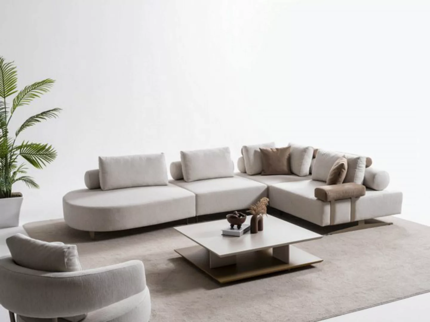 Viva Möbel Sofa VERONA, Luxuriöses Modular-Ecksofa für Ihr Wohnzimmer. günstig online kaufen