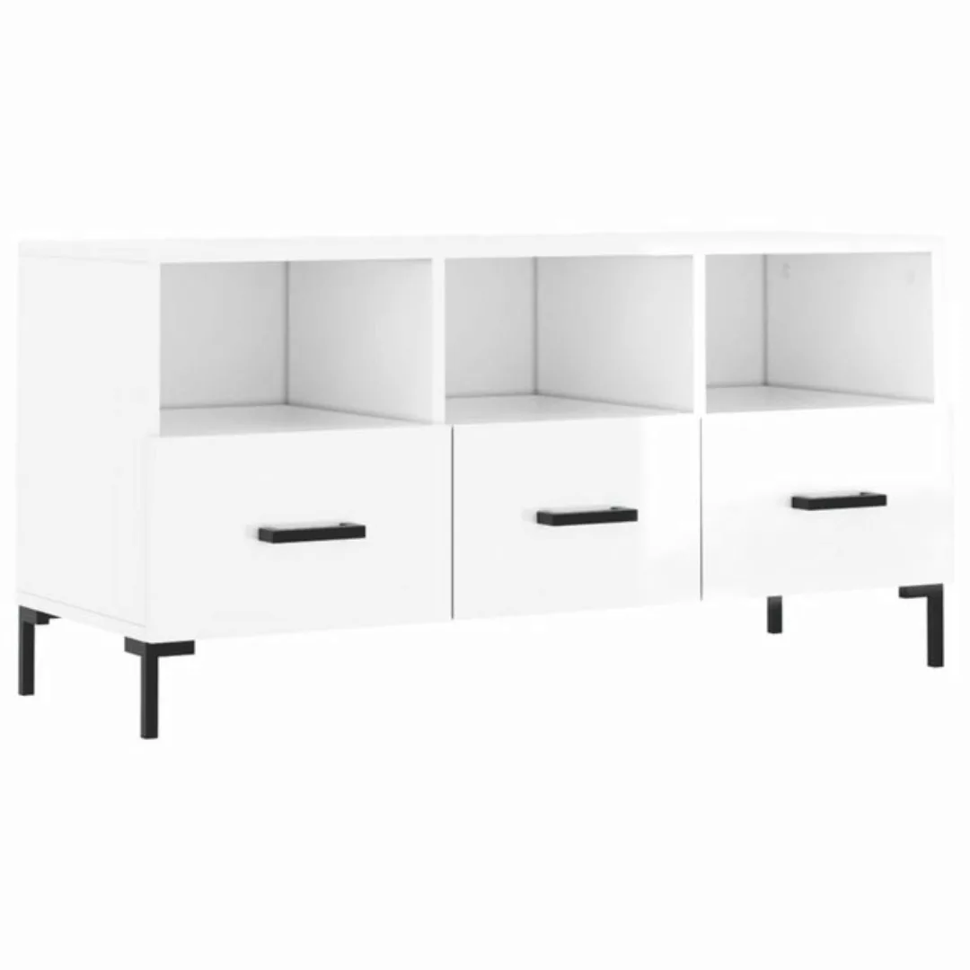 vidaXL TV-Schrank TV-Schrank Hochglanz-Weiß 102x36x50 cm Spanplatte günstig online kaufen