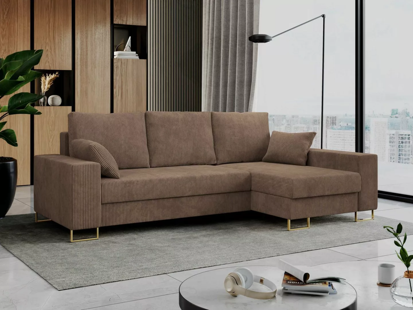 MKS MÖBEL Ecksofa DORIAN, L-Form Couch mit Schlaffunktion, Modern Stil, los günstig online kaufen