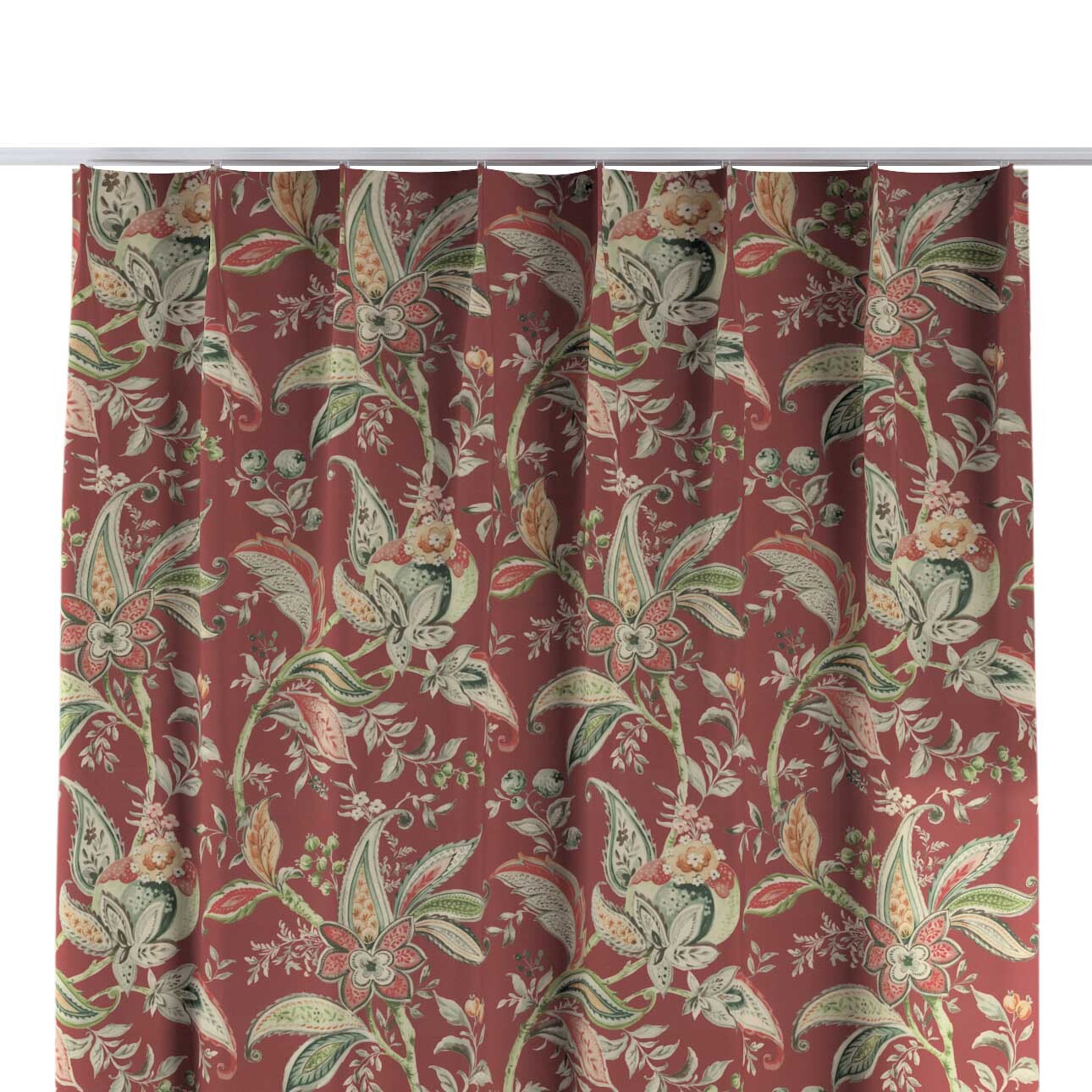 Vorhang mit flämischen 1-er Falten, rot, Gardenia (142-12) günstig online kaufen