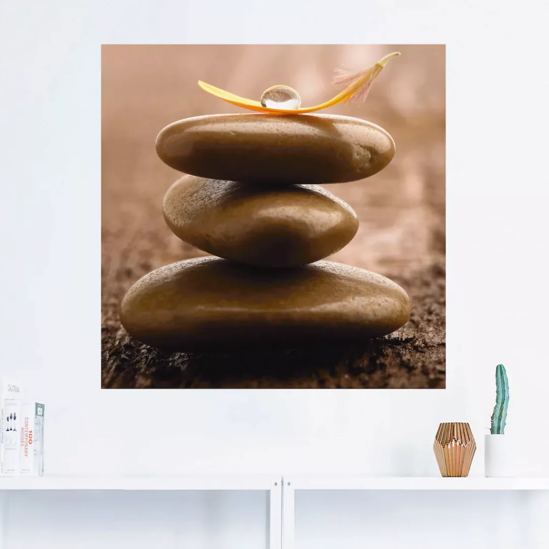 Artland Wandbild "Massagesteinen auf hölzernem Untergrund", Zen, (1 St.), a günstig online kaufen