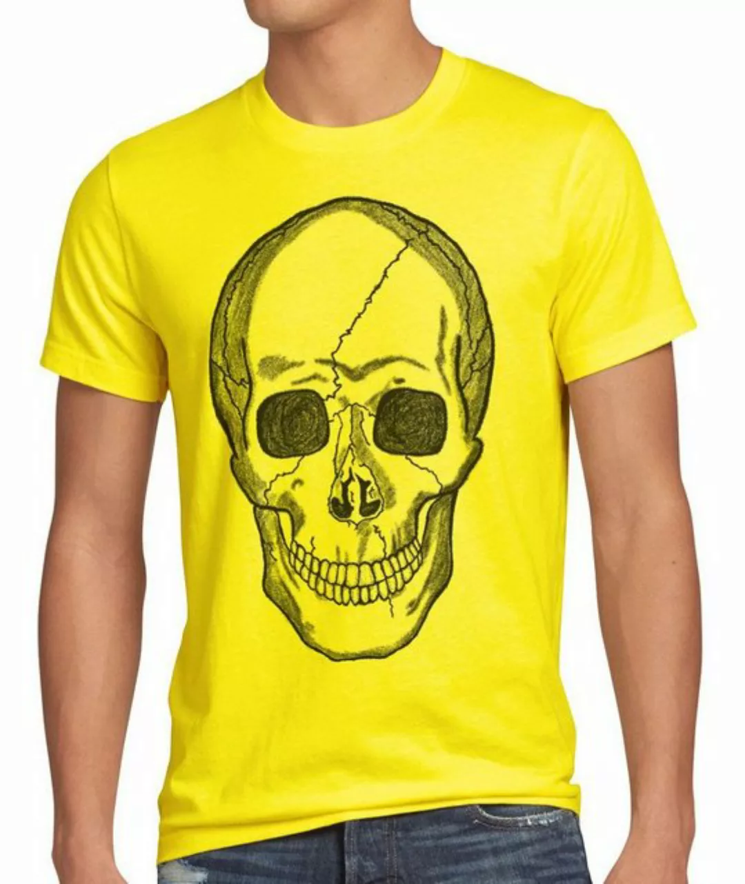 style3 Print-Shirt Herren T-Shirt Skull Totenkopf Harley Rocker Punk Tattoo günstig online kaufen