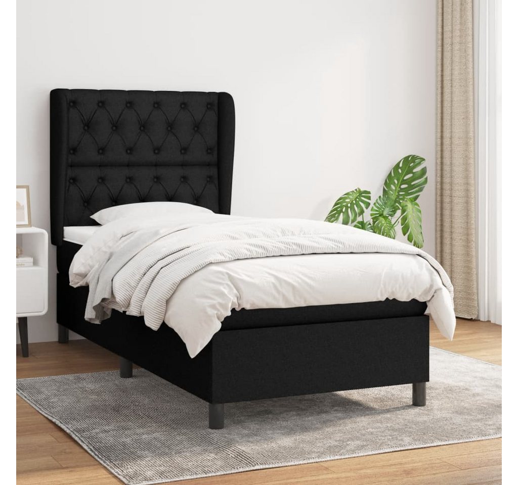 vidaXL Boxspringbett Boxspringbett mit Matratze Schwarz 80x200 cm Stoff Bet günstig online kaufen