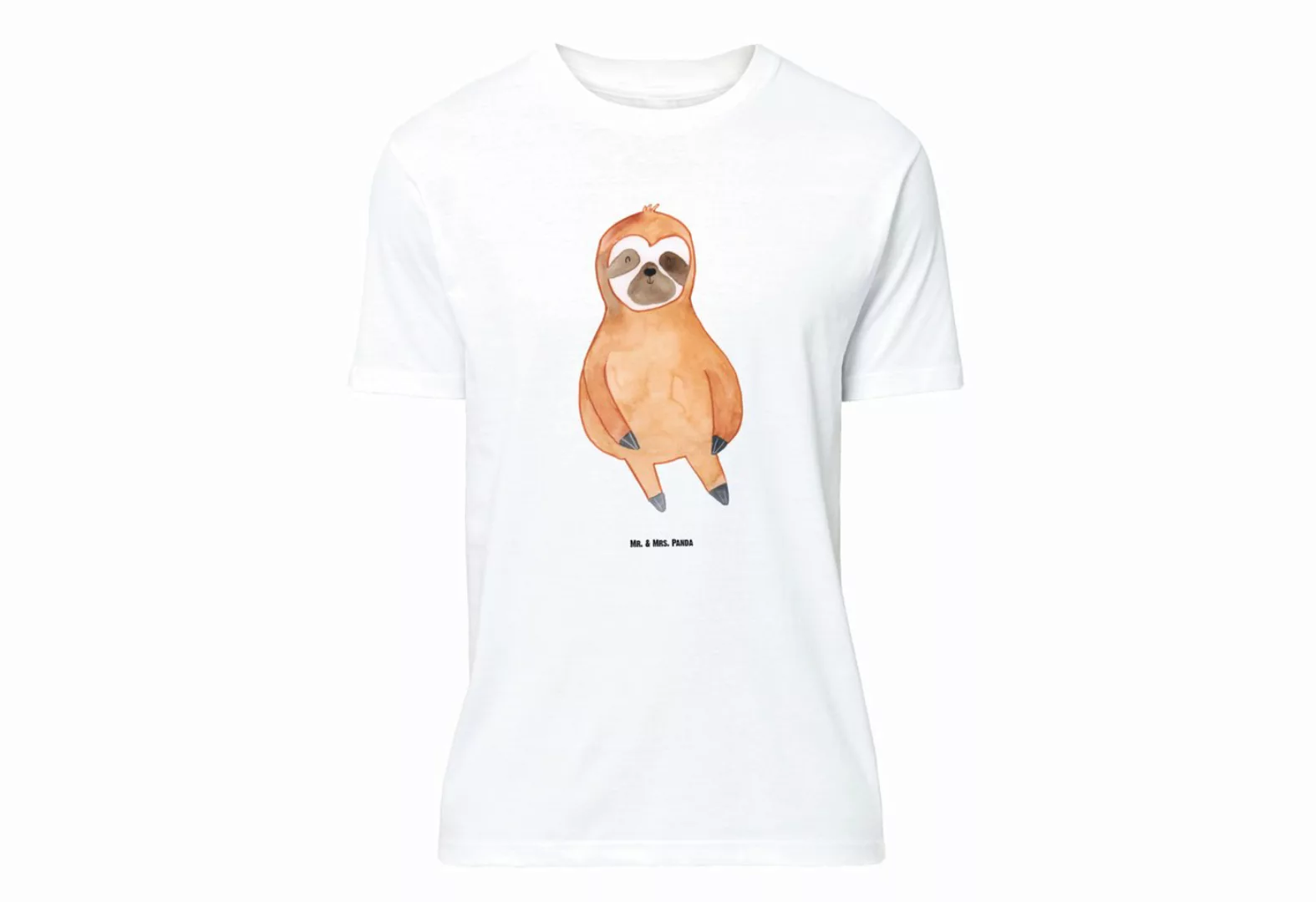 Mr. & Mrs. Panda T-Shirt Faultier Zufrieden - Weiß - Geschenk, relaxen, Fra günstig online kaufen