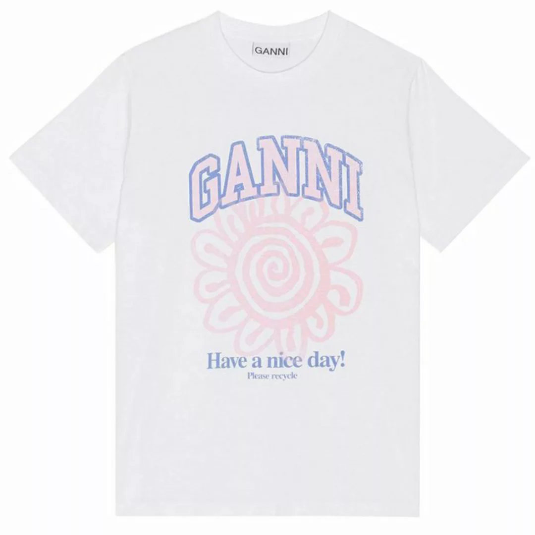 GANNI T-Shirt T-Shirt FLOWER RELAXED aus Bio-Baumwolle günstig online kaufen