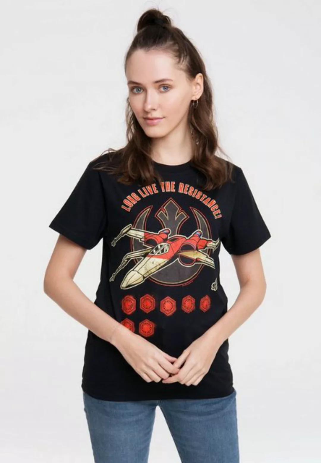 LOGOSHIRT T-Shirt Star Wars - Long Live The Resistance mit lizenziertem Ori günstig online kaufen