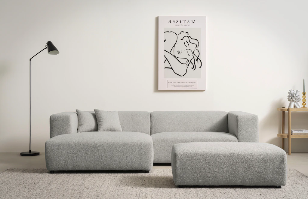 andas Polsterecke "BAKELS, Ecksofa-Set mit Hocker, L-Form mit Schlaffunktio günstig online kaufen