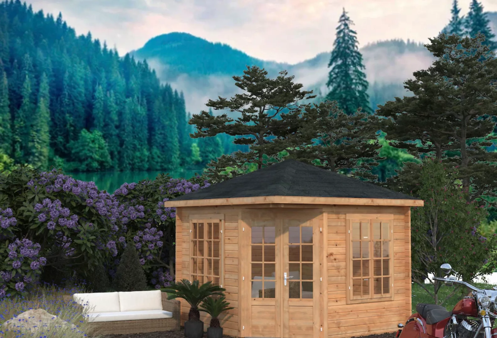 Palmako Gartenhaus "Pavillon Melanie", hellbraun günstig online kaufen