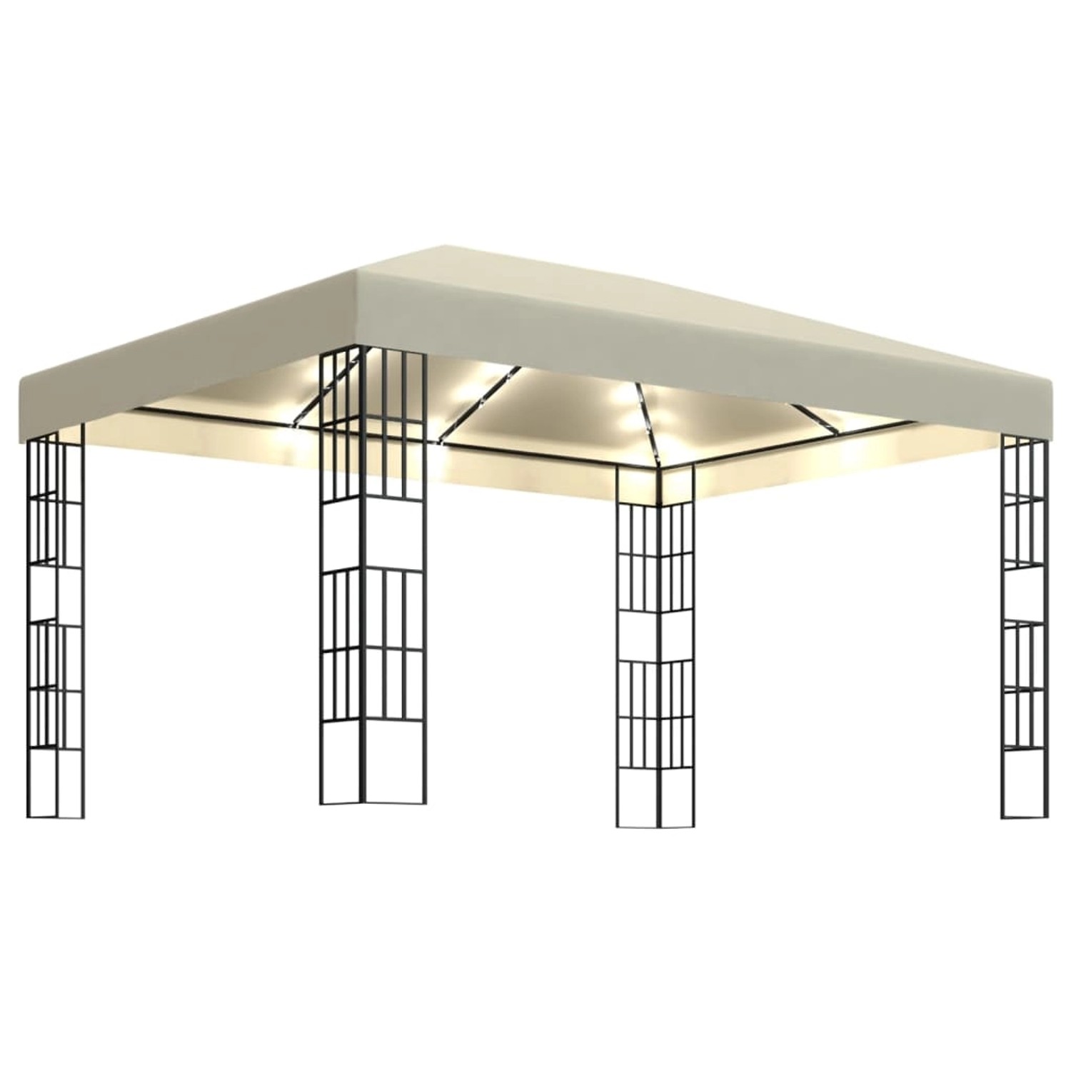 Pavillon Mit Lichterketten 3x4 M Creme günstig online kaufen