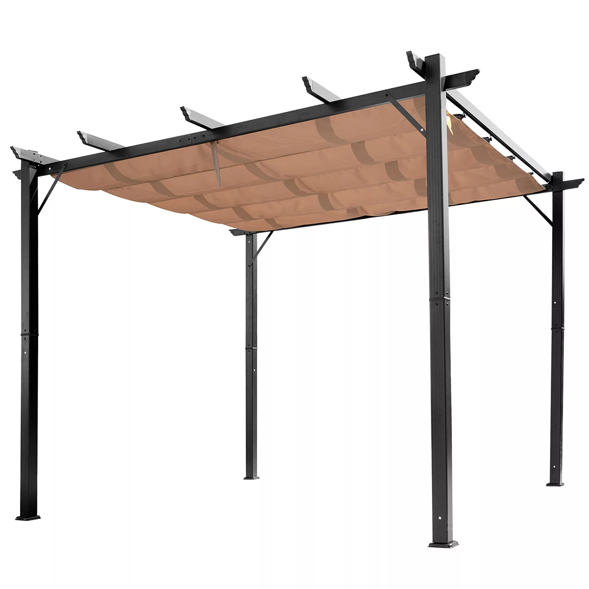 Outsunny Pergola Pavillon mit einstellbarem Stoffdach 3 x 4 m Terrassen-Vor günstig online kaufen