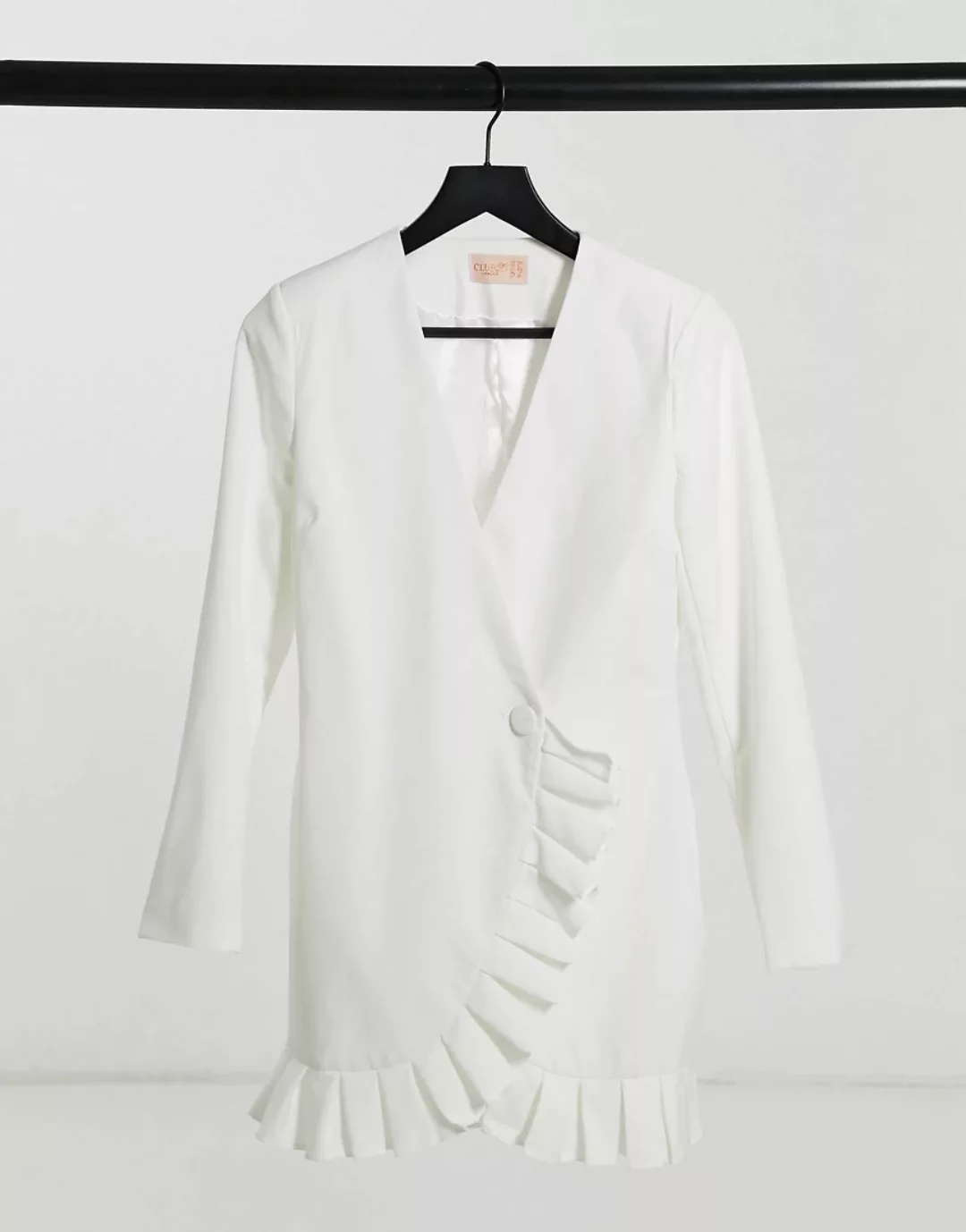 Club L – Minikleid mit Rüschen in Weiß günstig online kaufen