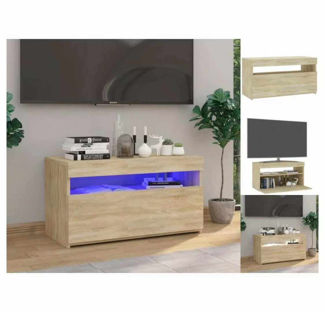 vidaXL TV-Schrank TV-Schrank mit LED-Leuchten Sonoma-Eiche 75x35x40 cm Lowb günstig online kaufen