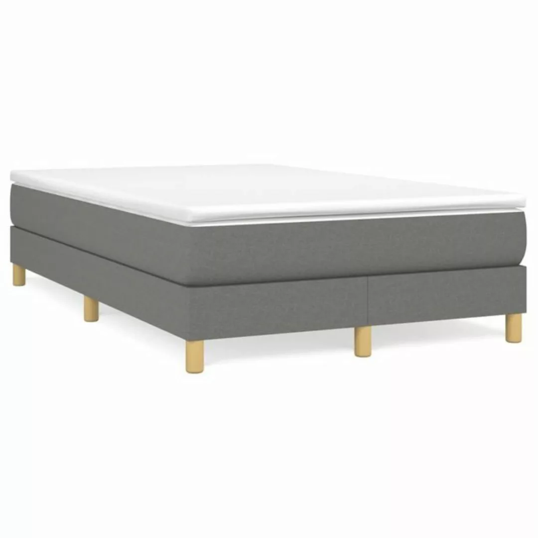 furnicato Bett Boxspringbett mit Matratze Dunkelgrau 120x200 cm Stoff günstig online kaufen