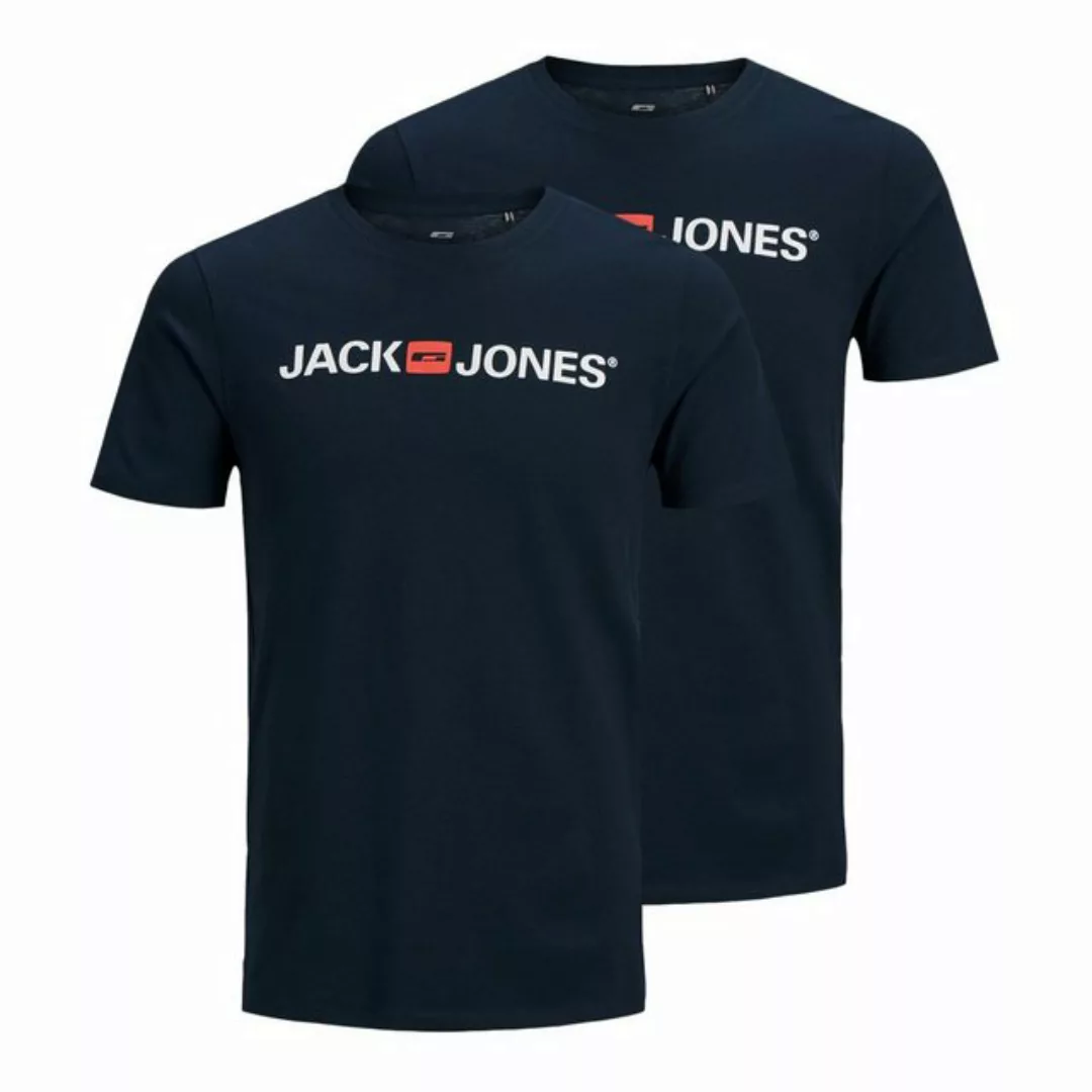 Jack & Jones T-Shirt 2er Pack Logo Tee Crew Neck mit Markenschriftzug günstig online kaufen
