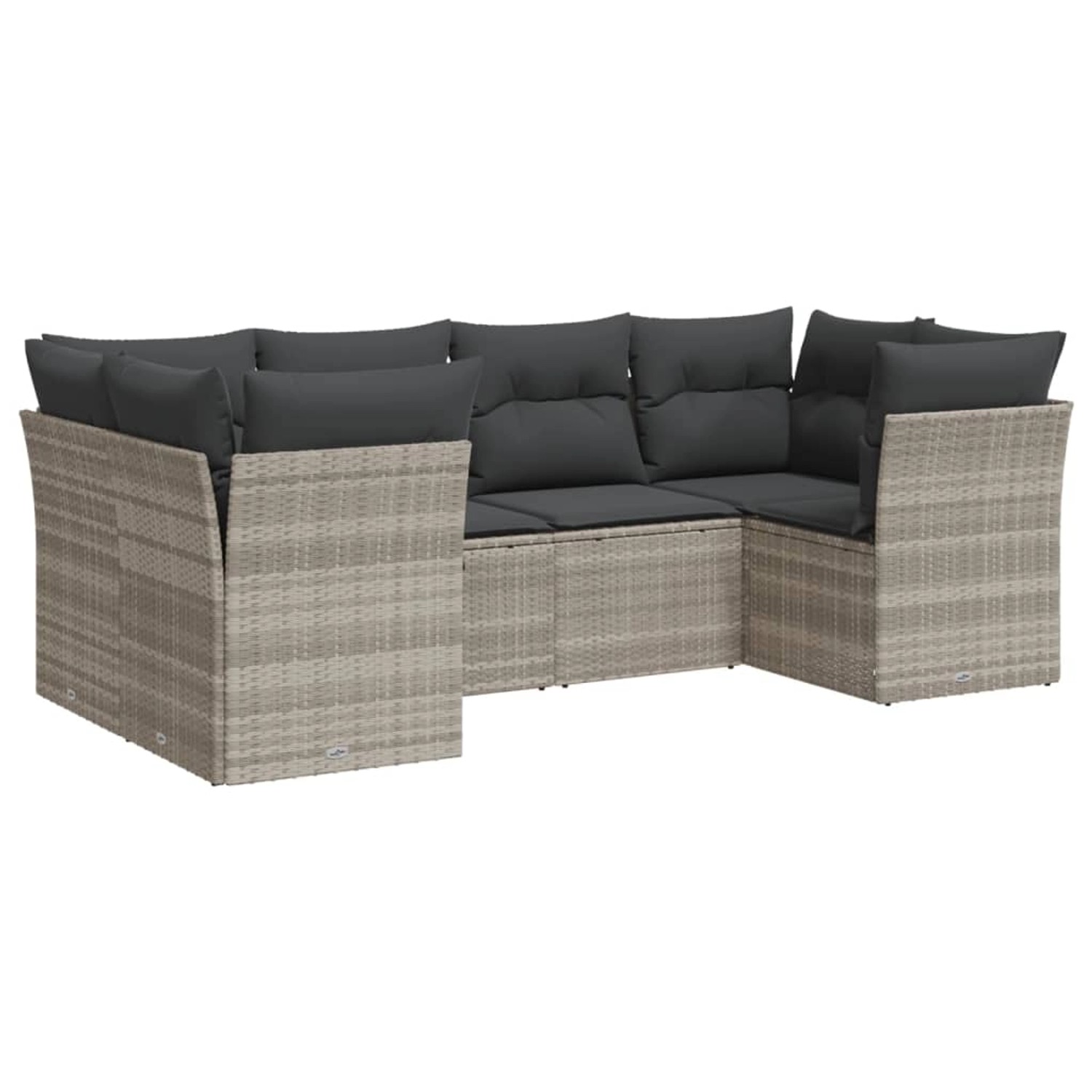 vidaXL 6-Tlg Garten-Sofagarnitur mit Kissen Hellgrau Poly Rattan 3249951 günstig online kaufen