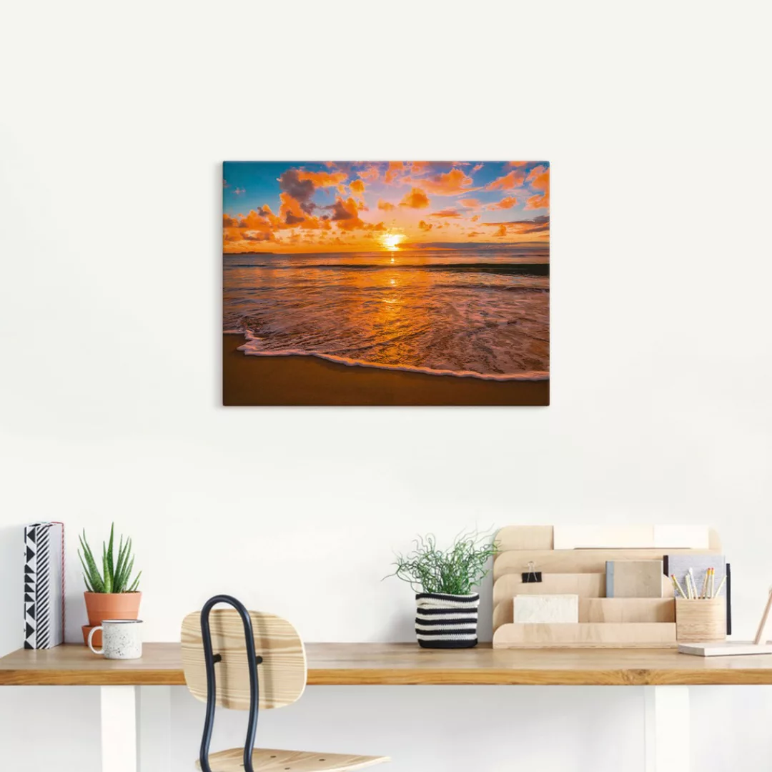 Artland Wandbild "Sonnenuntergang am Strand", Sonnenaufgang & -untergang, ( günstig online kaufen