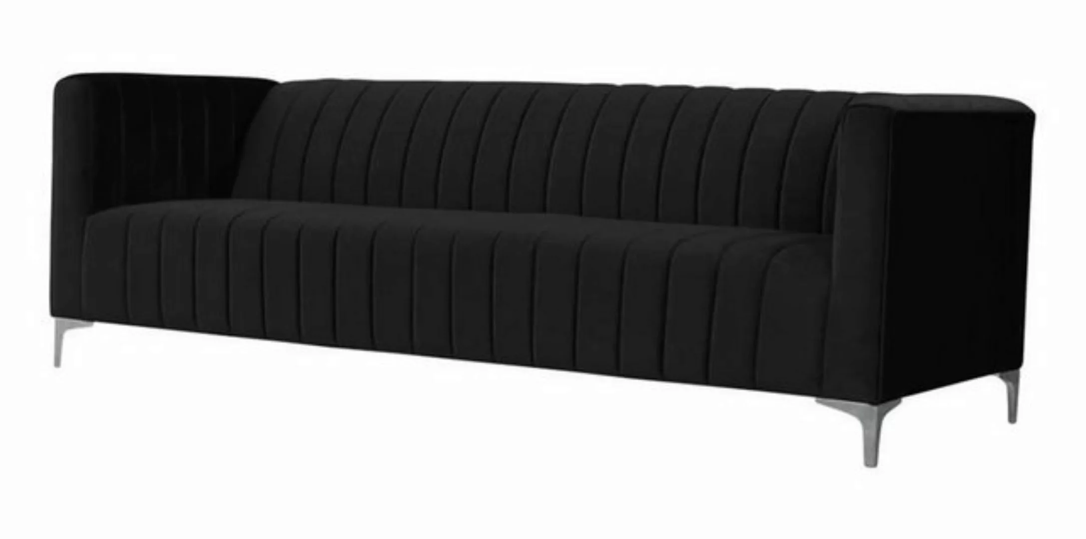 Xlmoebel Sofa Schwarze Drei-Sitzer Wohnzimmer Design Polster-Couchen aus St günstig online kaufen