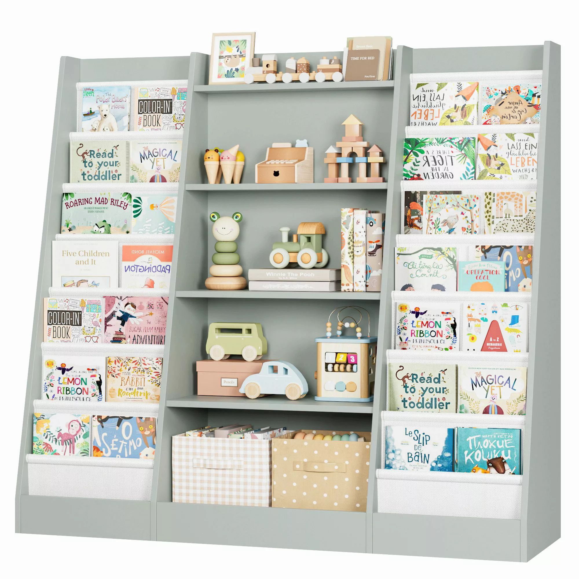 Homfa Bücherregal, Kinderregal mit 14 Ablagen günstig online kaufen