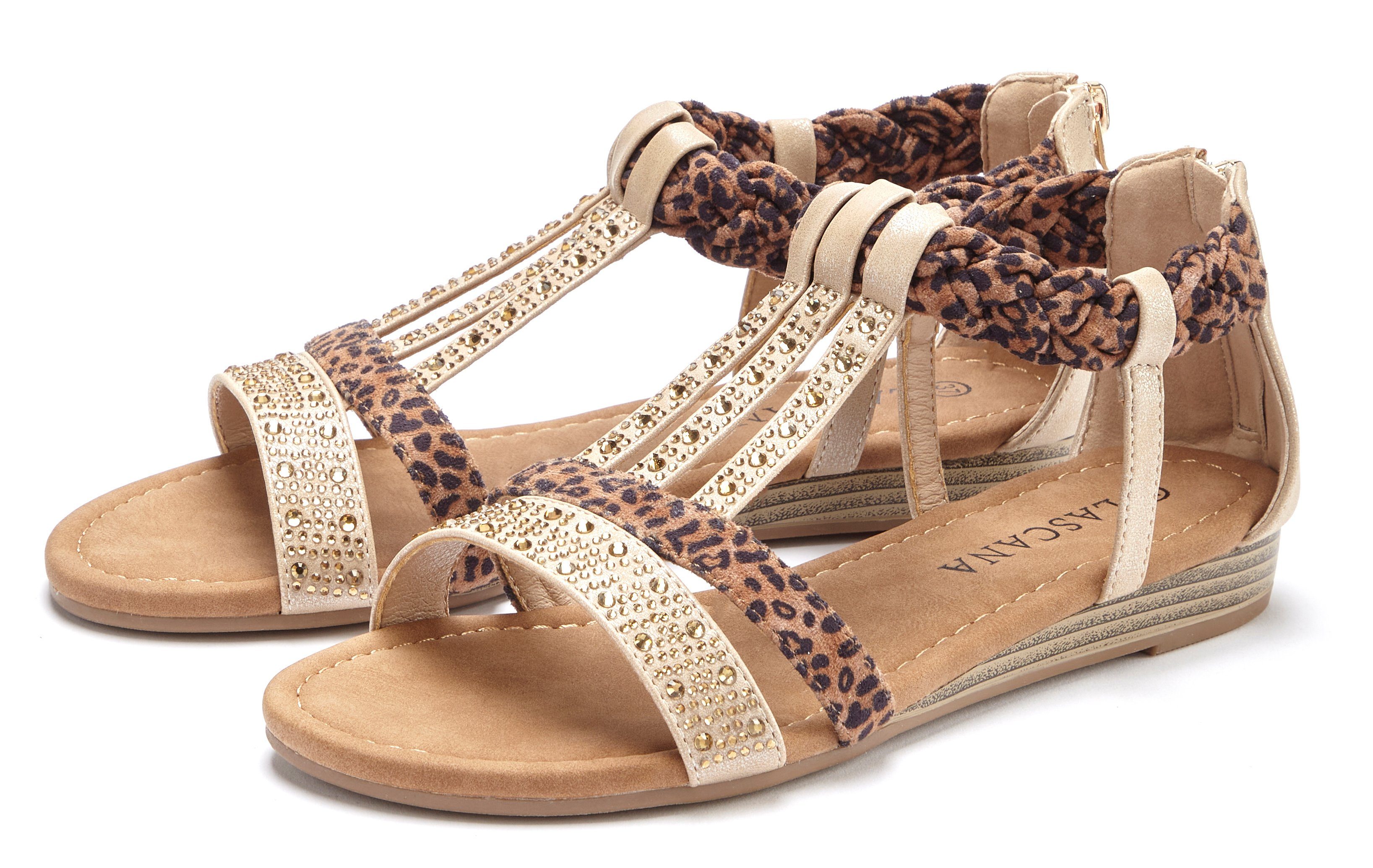 LASCANA Sandale "Sommerschuh, Sandalette,", mit Verzierung und kleinem Keil günstig online kaufen