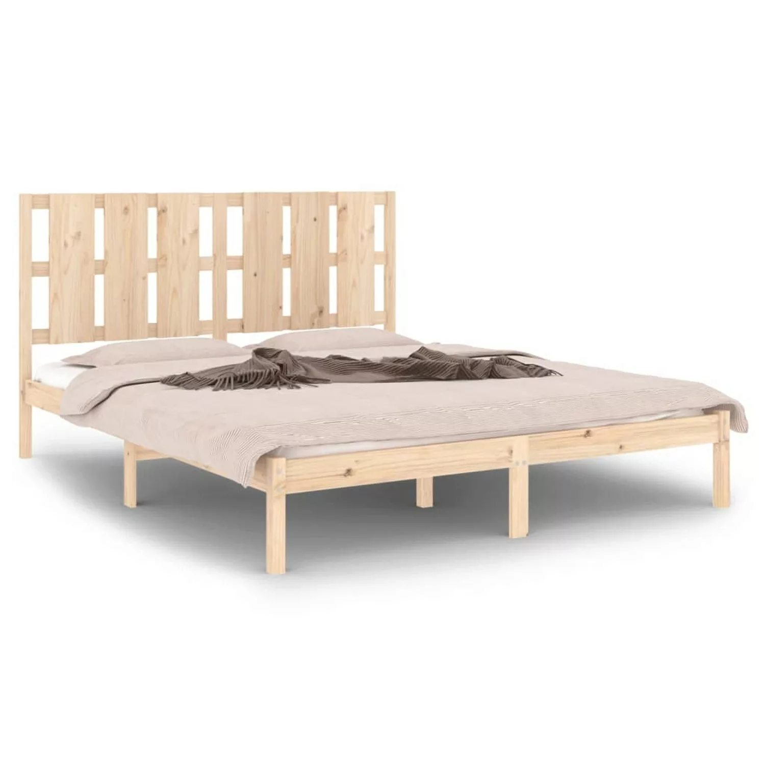 vidaXL Bettgestell Massivholzbett Kiefer 160x200 cm Bett Bettgestell Doppel günstig online kaufen