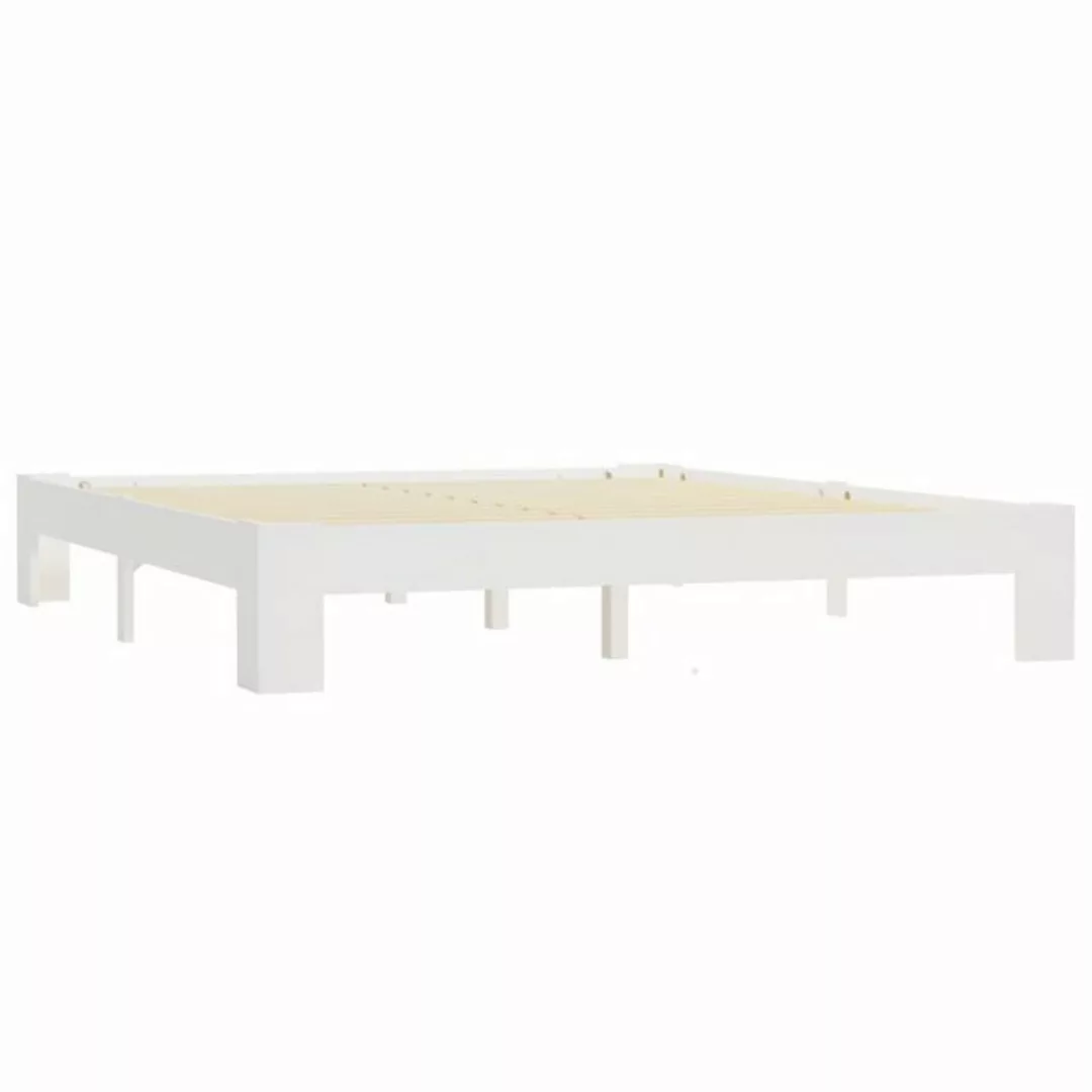 Bettgestell Weiß Massivholz Kiefer 160 Ã 200 Cm günstig online kaufen