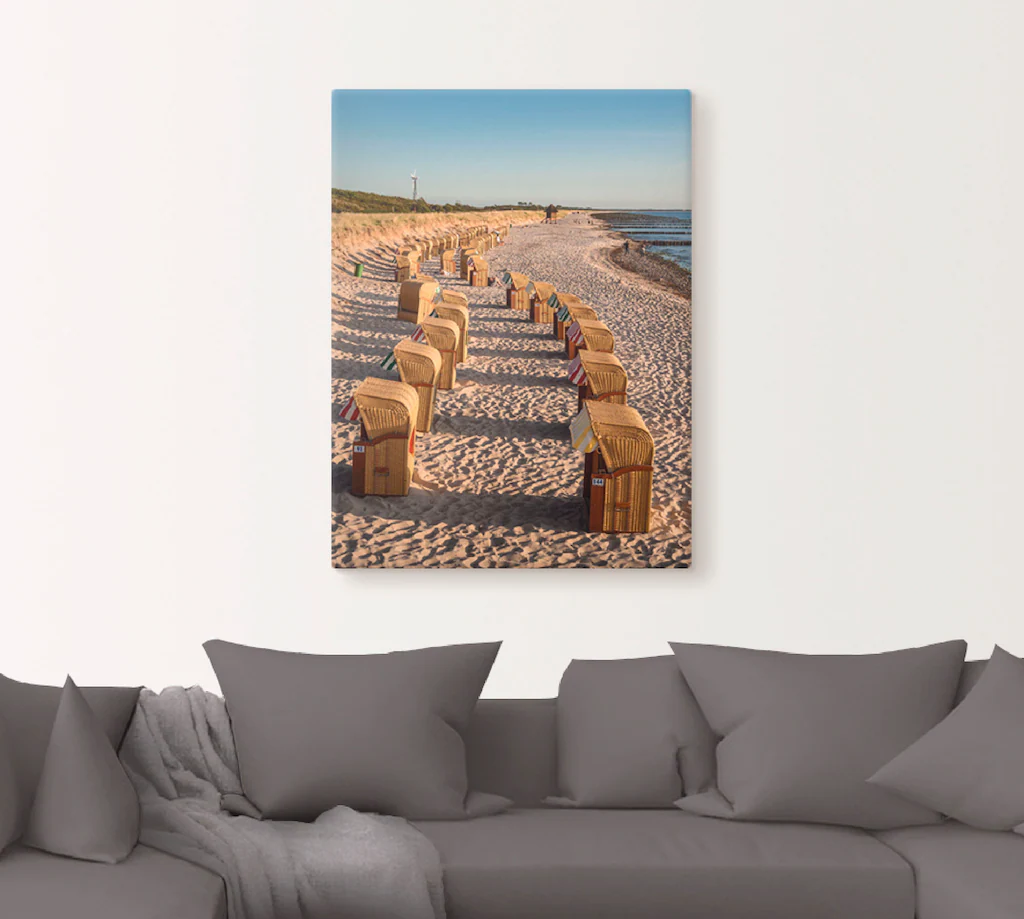 Artland Leinwandbild "Strandkörbe Ostseeküste in Wustrow", Gewässer, (1 St. günstig online kaufen