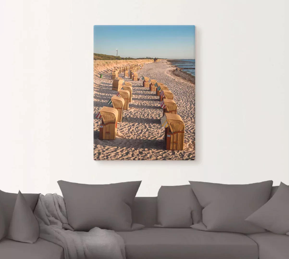 Artland Leinwandbild »Strandkörbe Ostseeküste in Wustrow«, Gewässer, (1 St. günstig online kaufen