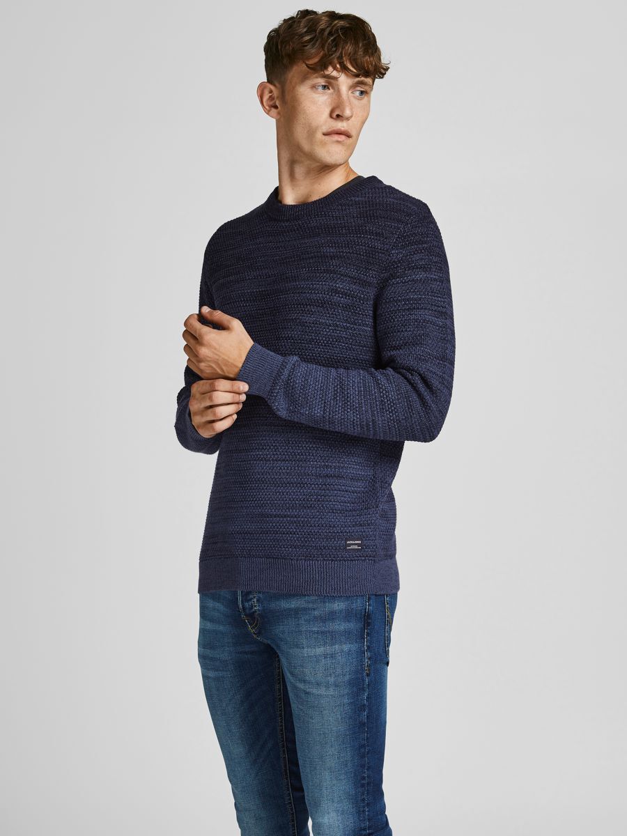 Jack & Jones Thomas Rundhalsausschnitt Sweater 2XL Sky Captain / Detail Twi günstig online kaufen