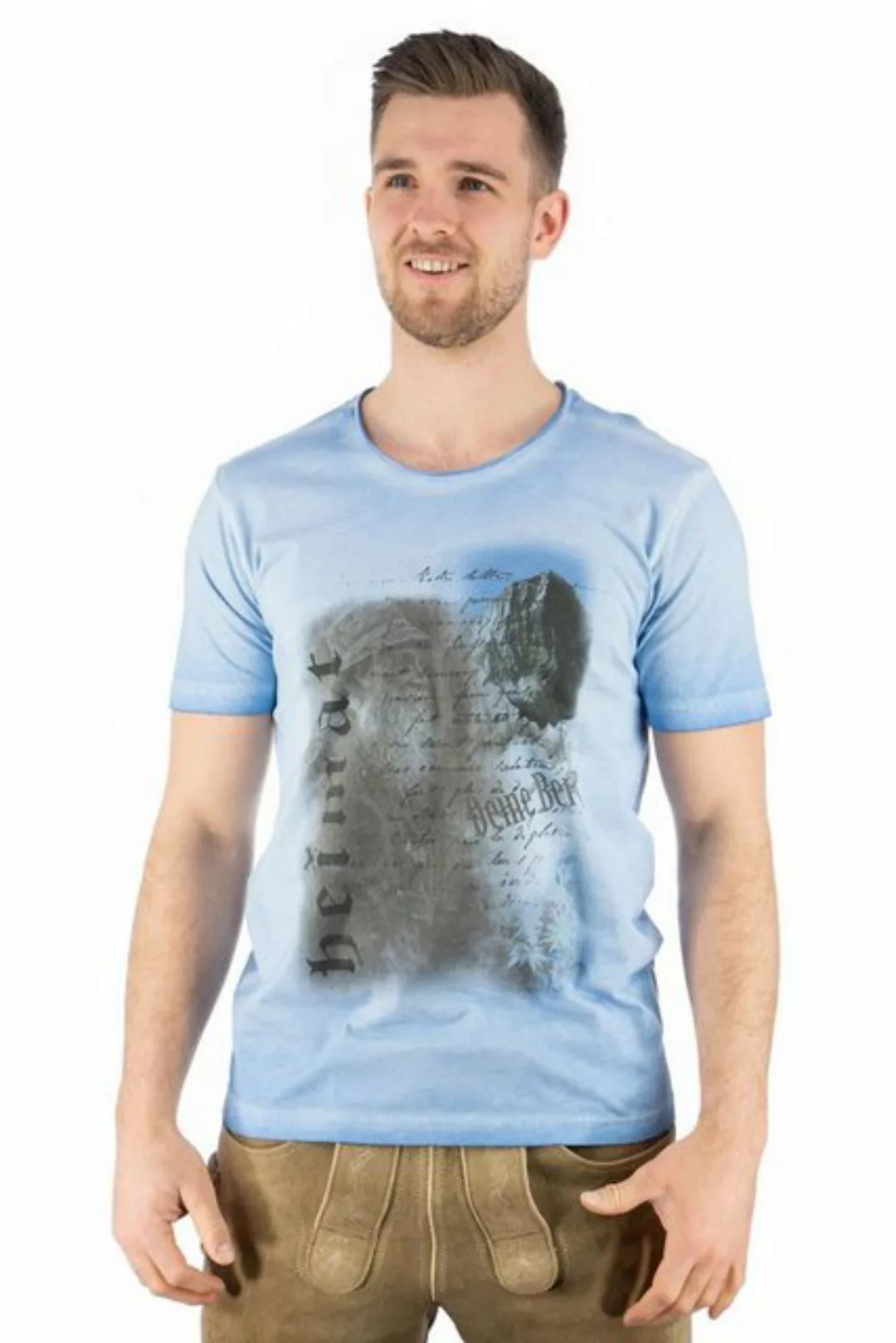 OS-Trachten Trachtenshirt Praiol Kurzarm T-Shirt mit Motivdruck günstig online kaufen