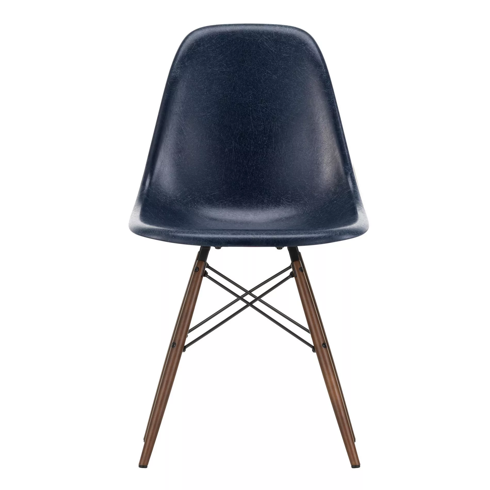 Vitra - Eames Fiberglass Side Chair DSW Ahorn dunkel - marineblau/Sitzschal günstig online kaufen