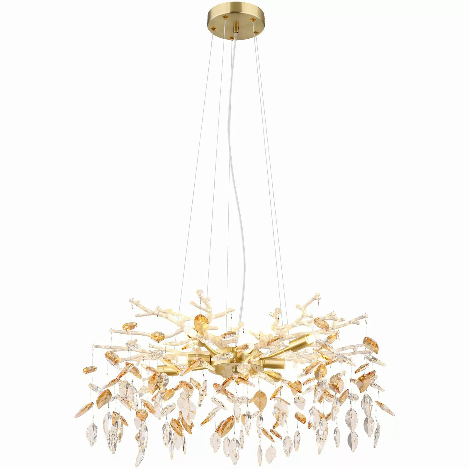 Kronleuchter Danna, chromfarben/rauchgrau/klar, Ø 61 cm günstig online kaufen