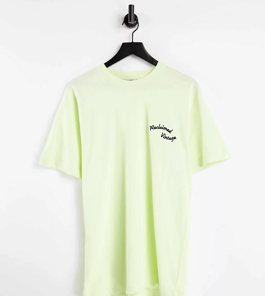 Reclaimed Vintage – T-Shirt aus Bio-Baumwolle mit Logo in Gelb günstig online kaufen