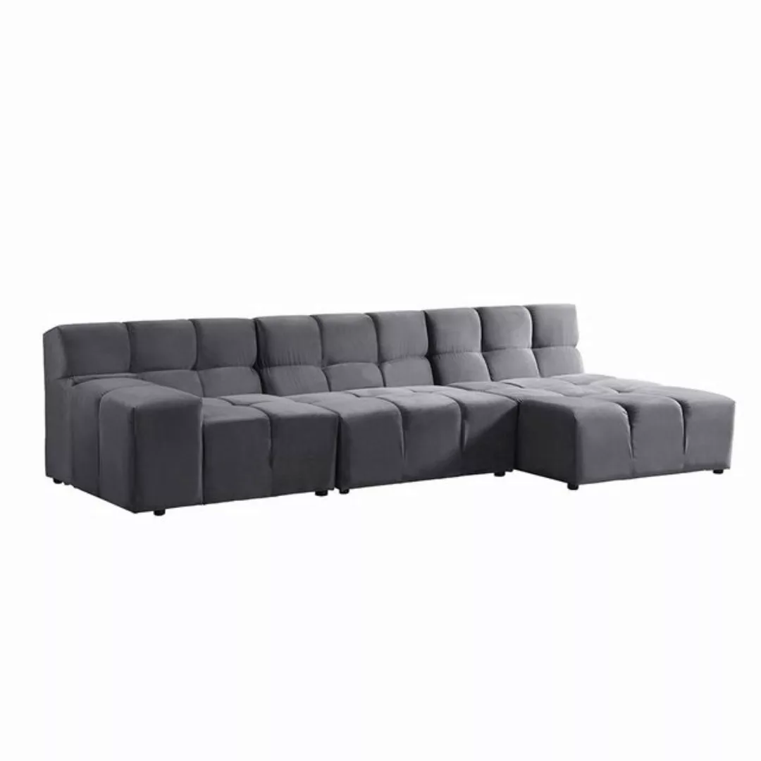 HOME DELUXE Sofa ORLENA - 306 x 75 x 148 cm, Rechts Anthrazit, Ecksofa, Sam günstig online kaufen