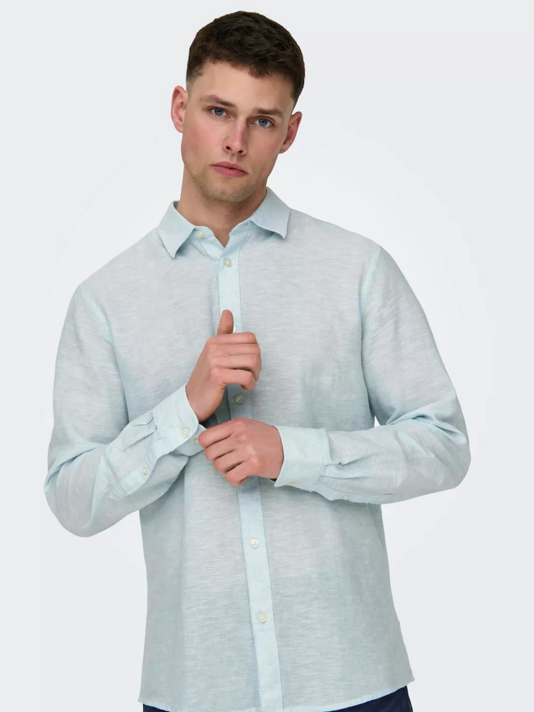 ONLY & SONS Langarmhemd "ONSCAIDEN LS SOLID LINEN SHIRT NOOS" günstig online kaufen