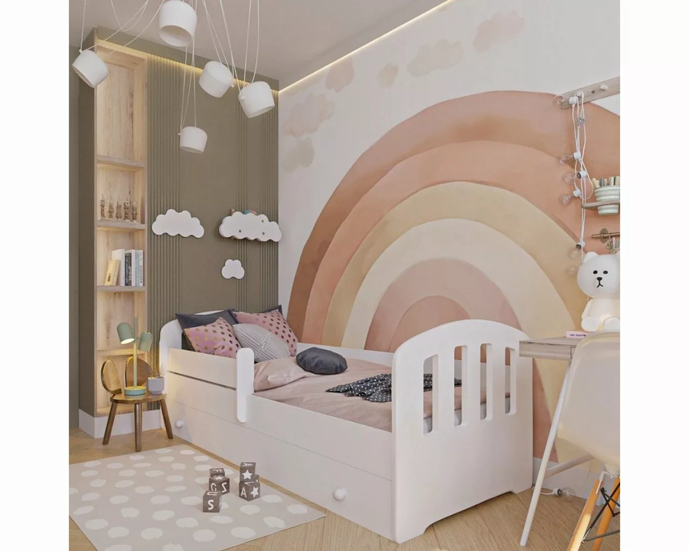 Stillerbursch Jugendbett Kinderbett 160x80 cm mit Schublade Rausfallschutz günstig online kaufen