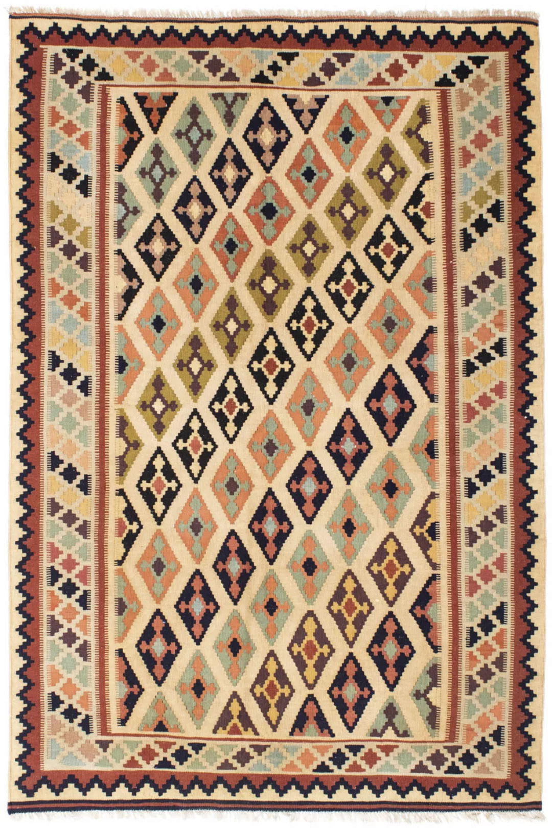 morgenland Wollteppich »Kelim - Oriental - 207 x 148 cm - hellbraun«, recht günstig online kaufen
