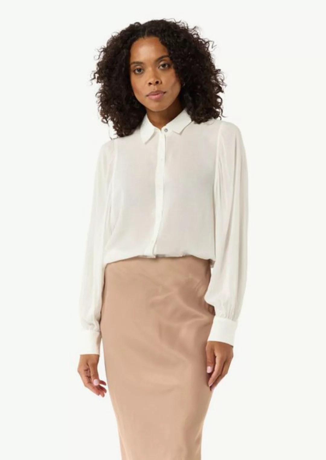 Comma Langarmbluse Relaxed-Fit-Bluse mit voluminösen Ärmeln und Raffungen R günstig online kaufen