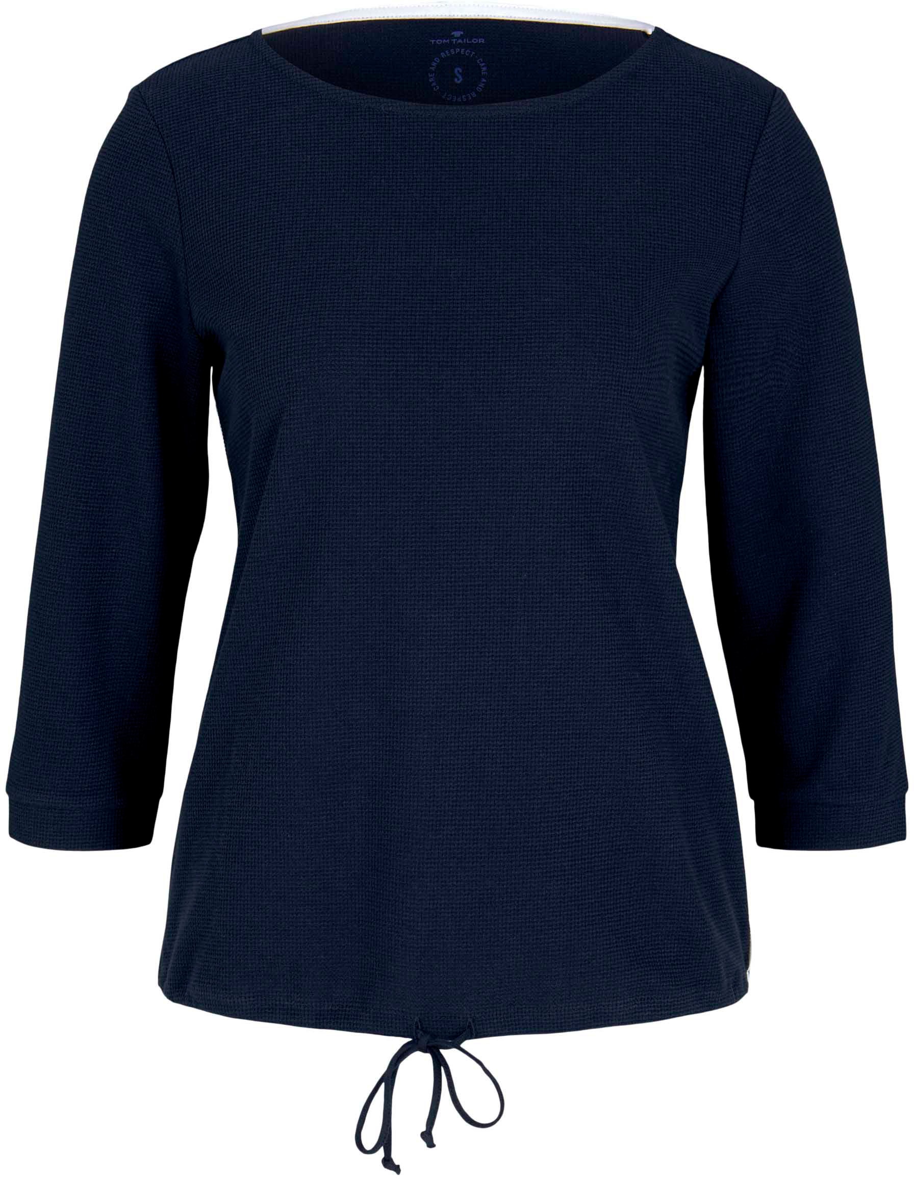 TOM TAILOR 3/4-Arm-Shirt "TT Shirt 3/4-Arm", mit Bindeband am Saum günstig online kaufen