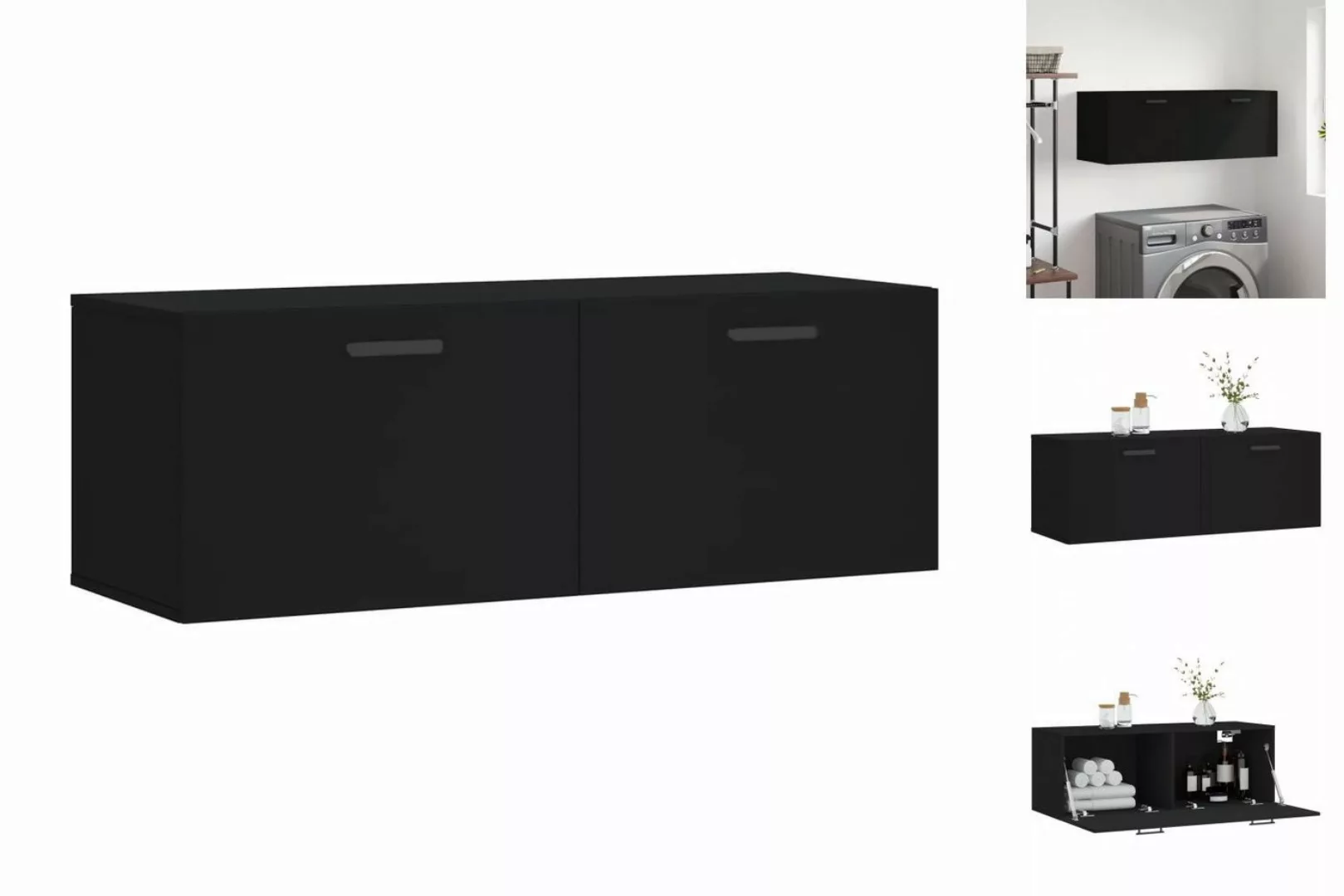 vidaXL Hängeschrank Hängeschrank Wandschrank Schwarz 100x36,5x35 cm Spanpla günstig online kaufen